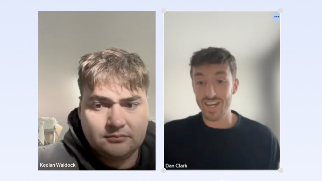 Keelan of Bwownies on a call with Dan